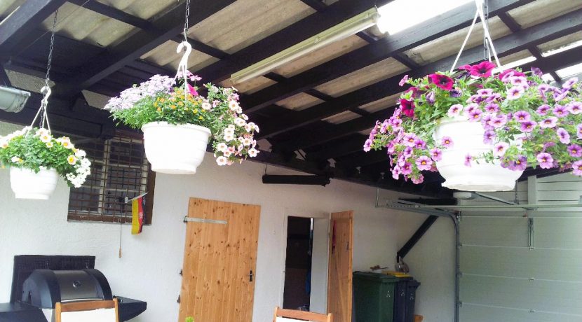 Carport/überdachte Terrasse mit Zugang zum Anbau