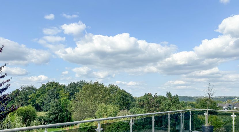 große Dachterrasse mit Blick ins Grüne